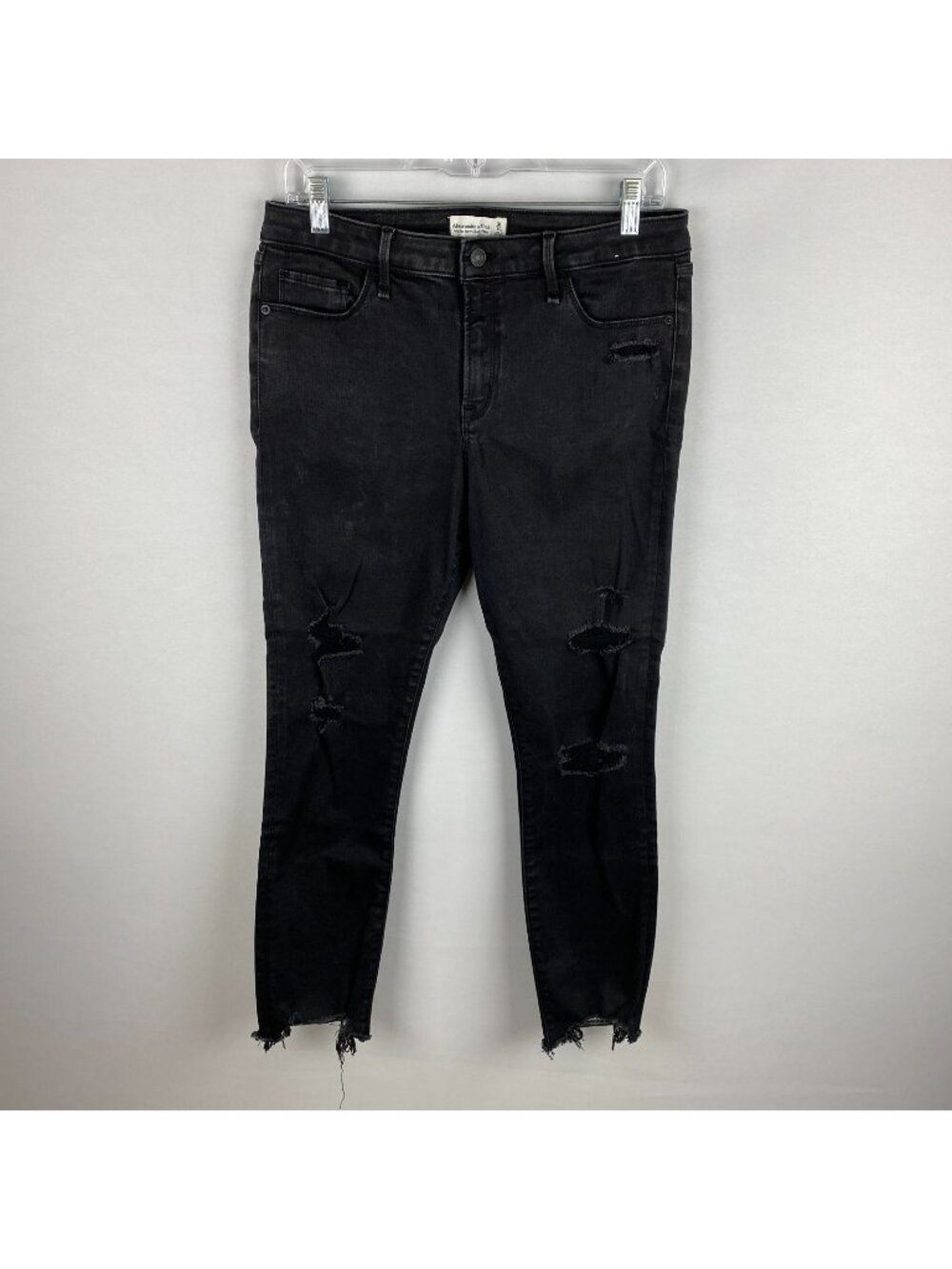 Abercrombie & Fitch Black Womens Mid Rise Super Skinny Ankle Jeans  31/ 12 L